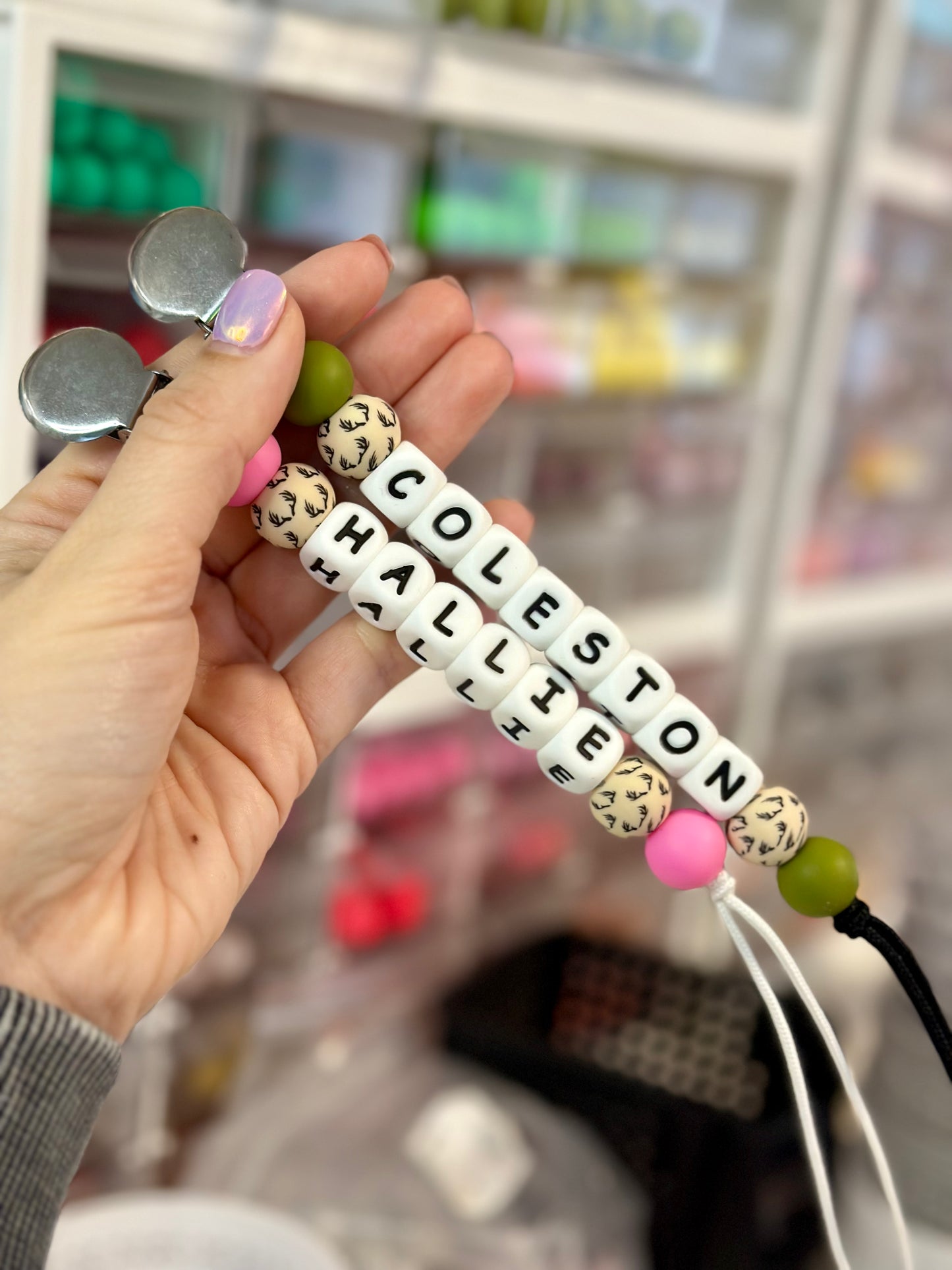 Antler Name Pacifier Clip