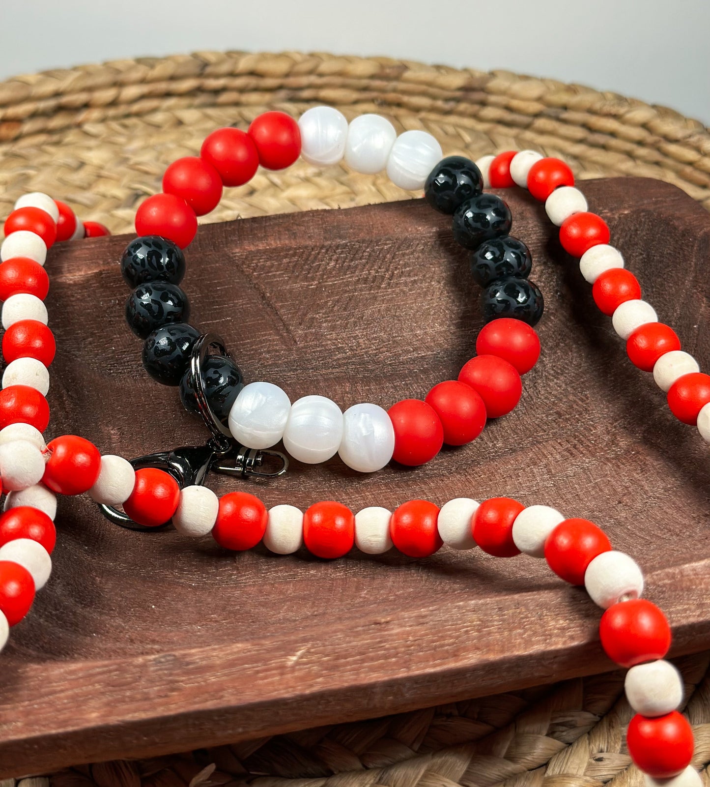 Matte Black Leopard Classy Key Wristlet