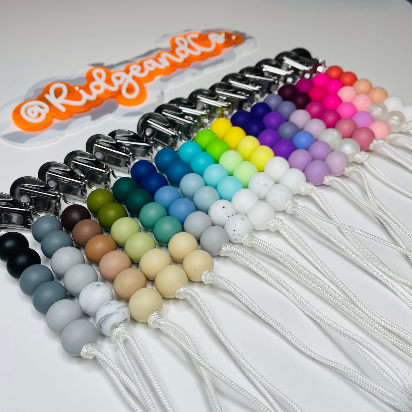 Ombre Solid Pacifier Clips