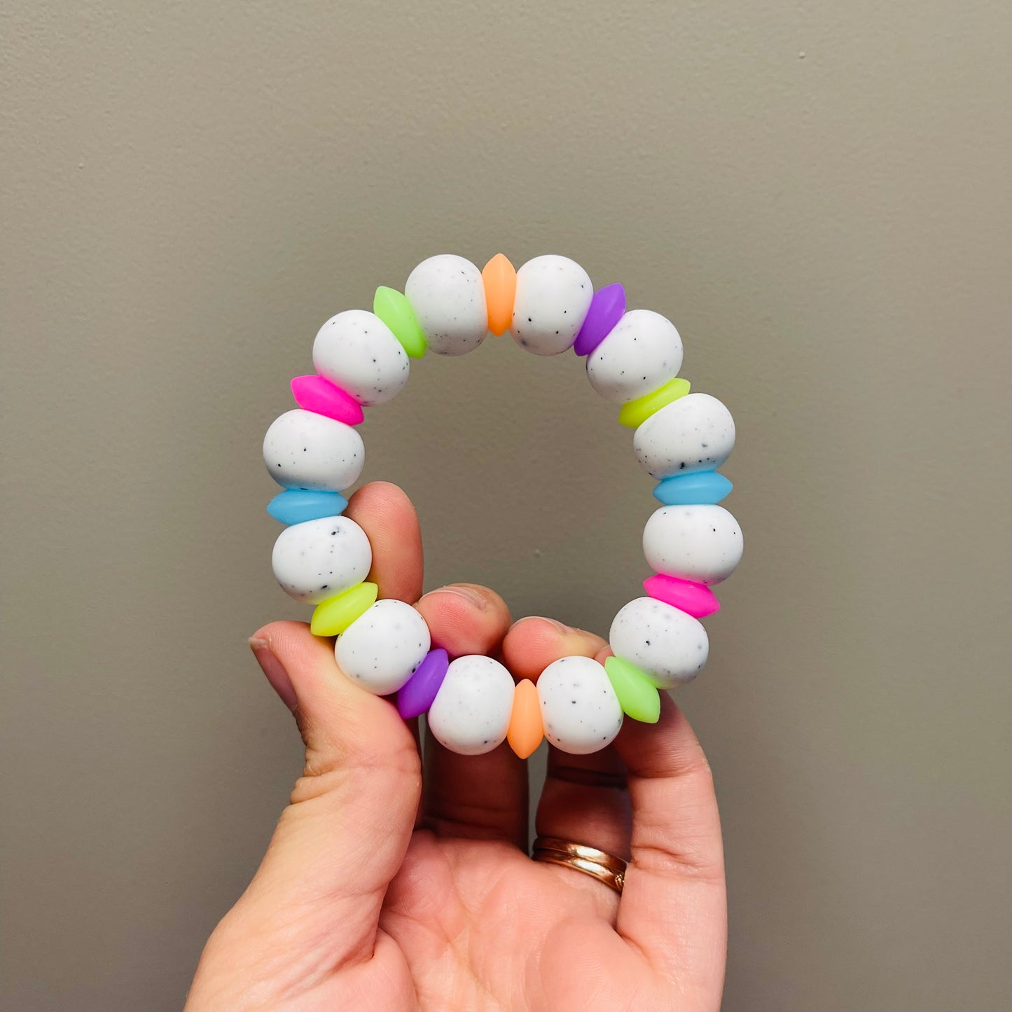 Neon GLOW Granite Teething Ring