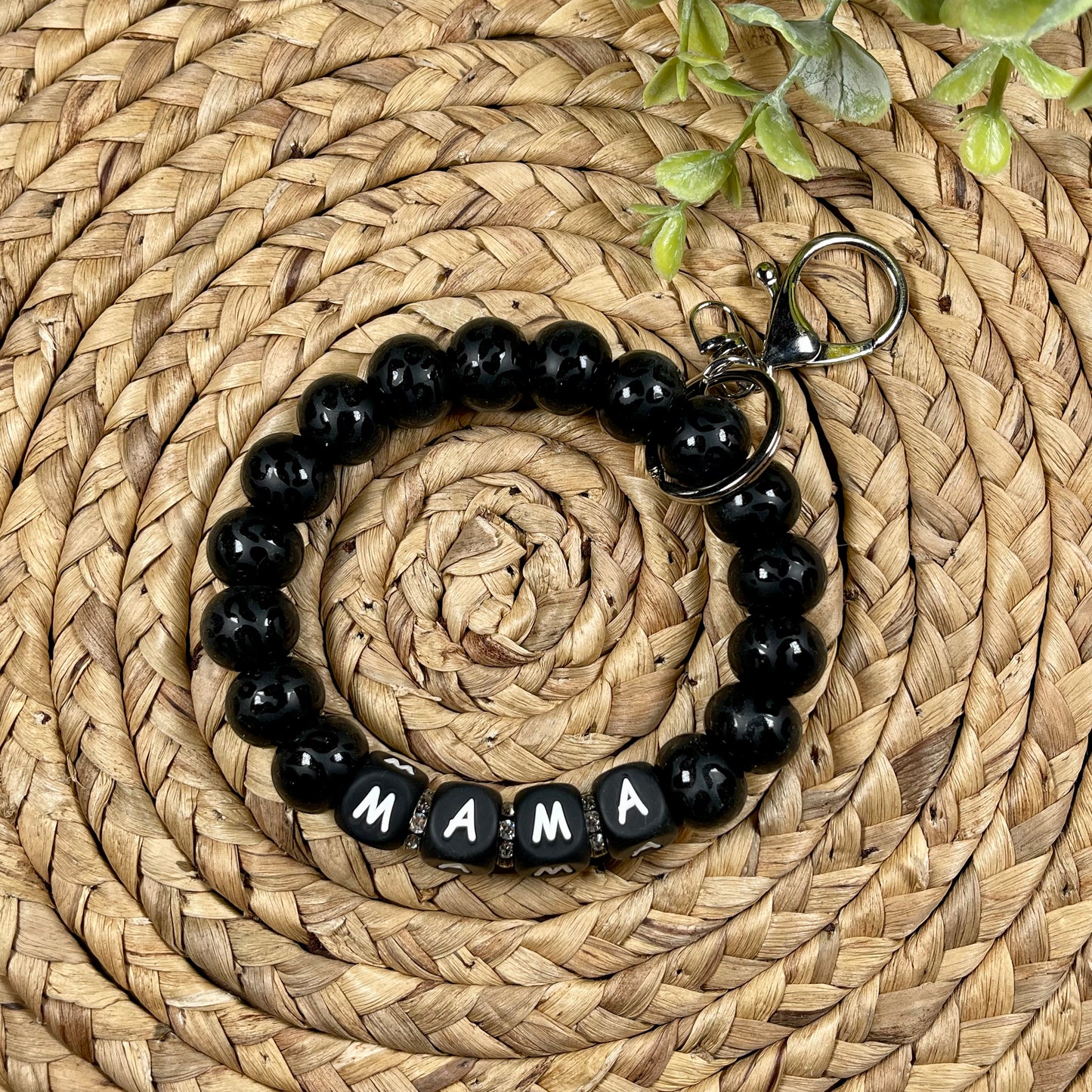 Matte Black Leopard Key Ring