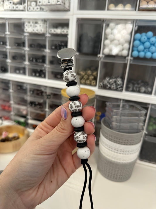 Geometric Bears Pacifier Clip