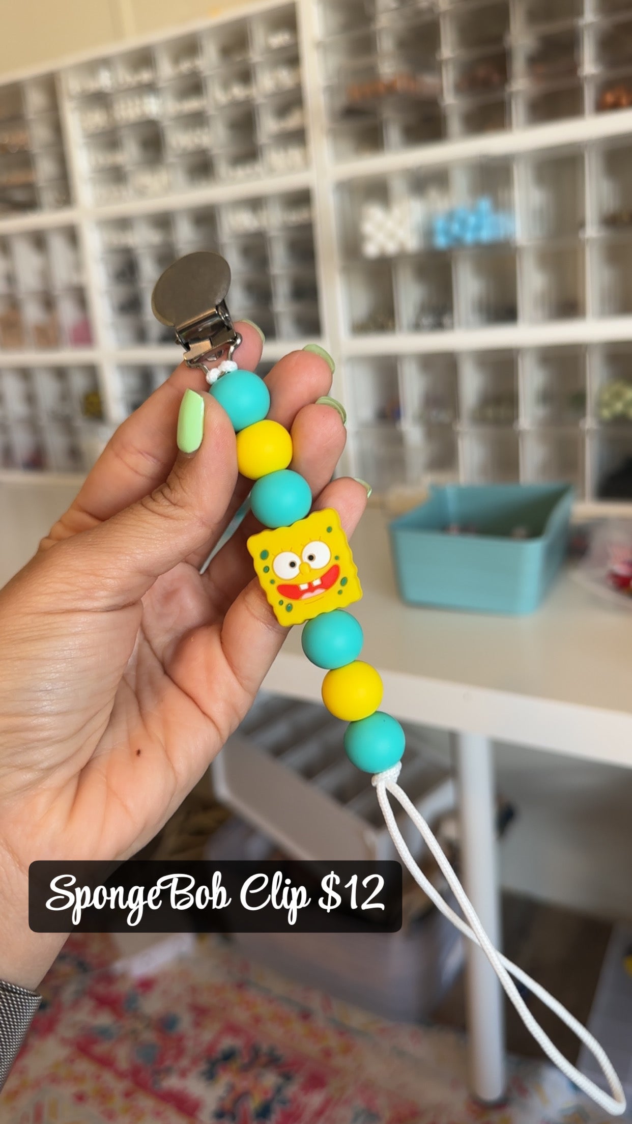 [IN STOCK] Yellow Square Pacifier Clip