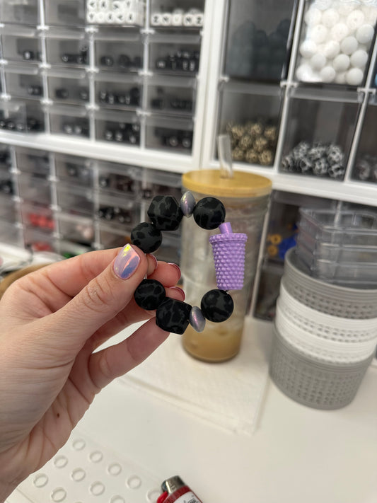 Purple+Smoke Leopard Cup Charm