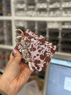 Brown Cow Wallet + Key Chain