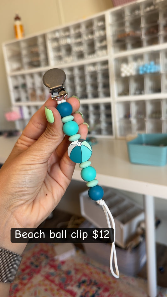 [IN STOCK] Beach Ball Pacifier Clip
