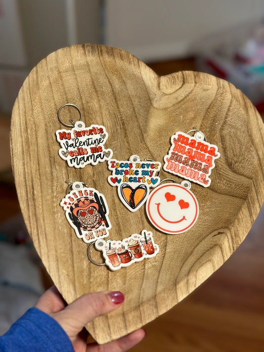 Valentines Acrylic Key Tags