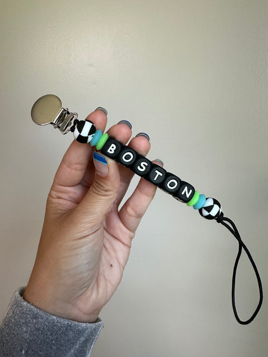 Black Letter Name Clip