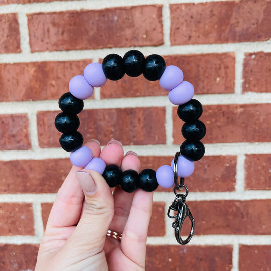 Matte Black Leopard Key Ring