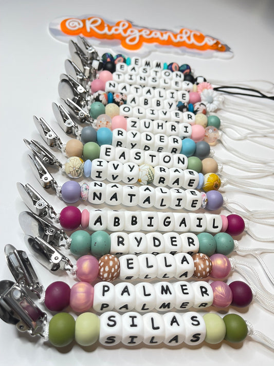 Name Pacifier Clip [MAX 8 LETTERS]
