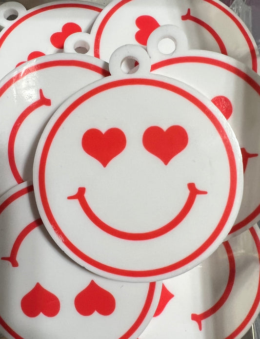 Smiley Heart Eye Acrylic Key Tag