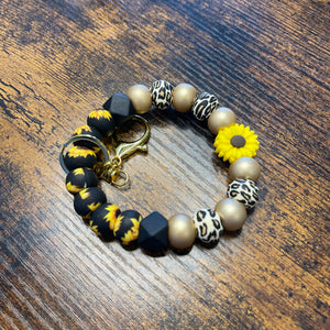 Sunflower Leopard Key Ring