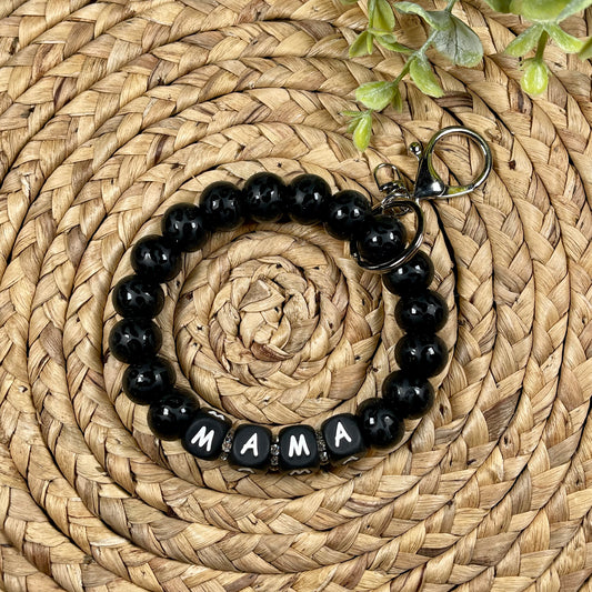 Matte Black Leopard Key Ring